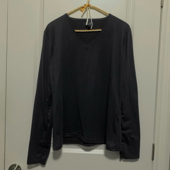 Women's dark blue long sleeved shirt - Picture 2 of 2